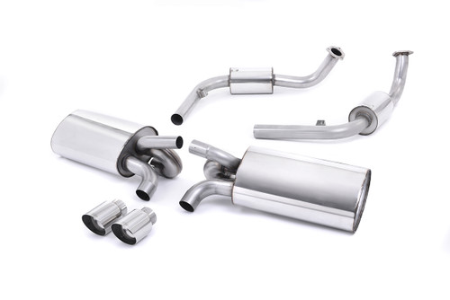 Porsche 987 S 3.4 Boxter/Cayman (Gen 2) - Resonated (Quieter) Cat-Back Exhaust System with Polished Trims