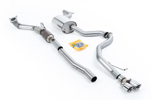 VW Jetta MK6 GLI 2.0T TSI - Resonated (Quieter) Turbo-Back Exhaust System with HJS Catalyst with Twin Polished Tips