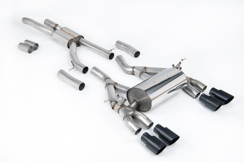 BMW F80 M3/F82 M4 - Race (Louder) Cat-Back Exhaust System with Cerakote Black Trims