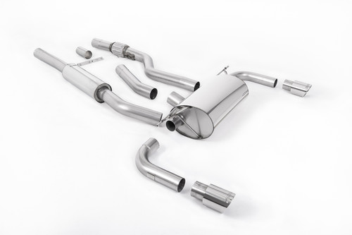 BMW 4 Series F32 428i Manual - Resonated (Quieter) Cat-Back Exhaust System with Polished Trims (For 435i M Sport Valance)