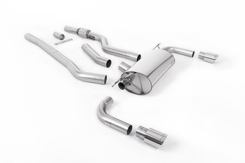 BMW 4 Series F32 428i Manual - Non-Resonated (Louder) Cat-Back Exhaust System with Polished Trims (For 435i M Sport Valance)