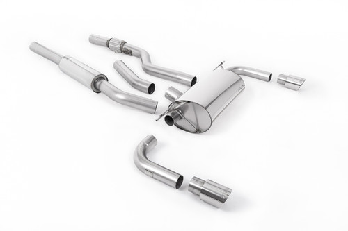BMW 4 Series F32 428i Auto - Resonated (Quieter) Cat-Back Exhaust System with Polished Trims (For 435i M Sport Valance)