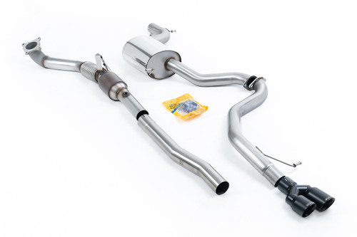 VW Jetta MK6 GLI 2.0T TSI - Resonated (Quieter) Turbo-Back Exhaust System with HJS Catalyst & Twin Cerakote Black Tips
