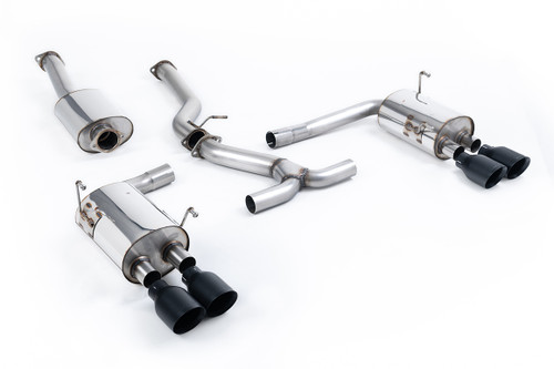 Subraru Impreza WRX & STi (2014 - 2021) - Resonated (Quieter) Cat-Back Exhaust System with Cerakote Black GT-100 Tips - EC