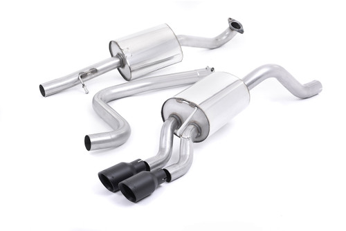 Ford Fiesta MK7/7.5 Ecoboost 1.0T - Resonated (Quieter) Cat-Back Exhaust System with Cerakote Black Tips