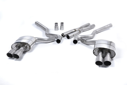 Ford Mustang 5.0 V8 GT (Fastback) - Non-Resonated (Louder) Cat-Back Exhaust System with Quad Titanium GT-90 Tips (For Roush
