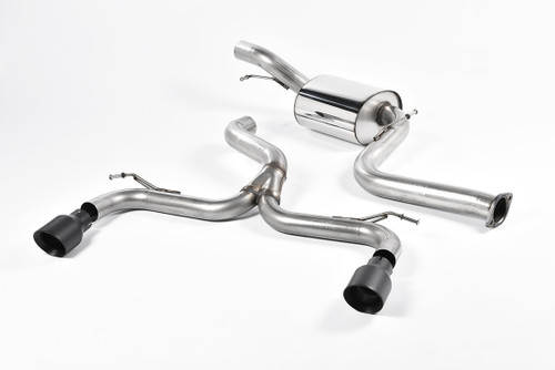 Ford Focus MK2 ST 225 - Non-Resonated (Louder) Cat-Back Race Exhaust System with Cerakote Black GT-100 Trims