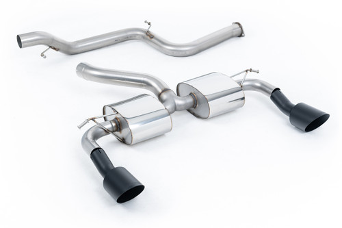 Ford Focus MK2 RS - Non-Resonated (Louder) Cat-Back Exhaust System with Cerakote Black Trims