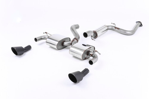 Ford Focus MK2 RS - Resonated (Quieter) Cat-Back Exhaust System with Cerakote Black Trims