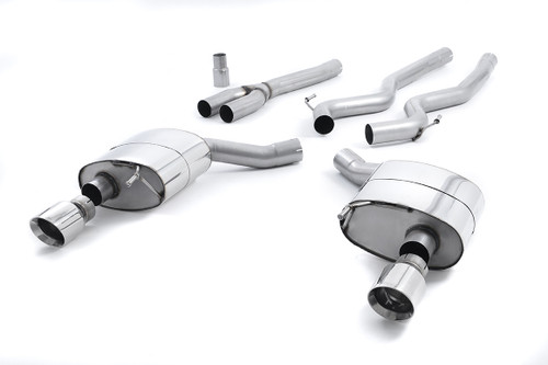 Ford Mustang 2.3 (S550 Fastback) - Non-Resonated (Louder) Cat-Back Exhaust System with GT-100 Polished Trims