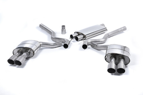 Ford Mustang 2.3 (S550 Fastback) - Resonated (Quieter) Cat-Back Exhaust System with GT-90 Titanium Trims (For Roush Valance)