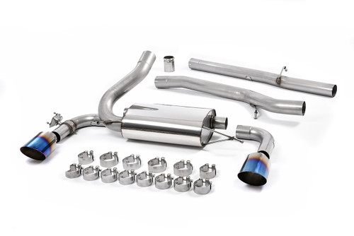 Ford Focus MK3 RS - Non-Resonated (Louder) Cat-Back Exhaust System with Burnt Titanium GT-115 Trims