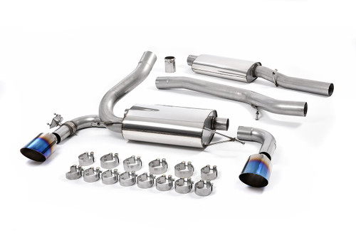 Ford Focus MK3 RS - Resonated (Quieter) Cat-Back Exhaust System with Burnt Titanium GT-115 Trims