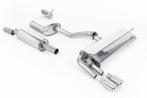 Seat Leon FR 1.8 TSI 180ps - Resonated (Quieter) Cat-Back Exhaust System with Polished GT-80 Trims