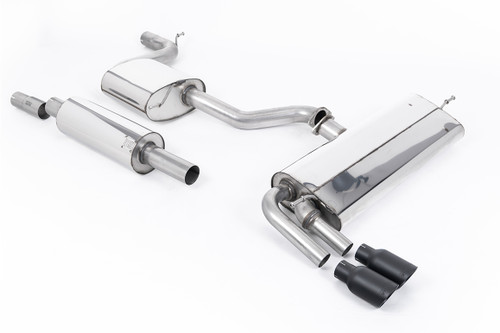 Seat Leon FR 1.8 TSI 180ps - Resonated (Quieter) Cat-Back Exhaust System with Cerakote Black GT-80 Trims