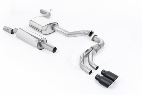 Seat Leon FR 1.8 TSI 180ps - Road+ (Part-Resonated) Cat-Back Exhaust System with Cerakote Black GT-80 Trims