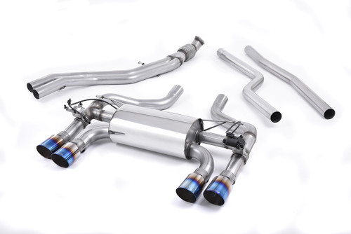 BMW F87 M2 - Cat-Back Exhaust System with Burnt Titanium GT-90 Trims