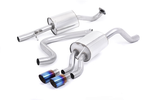 Ford Fiesta MK7/7.5 Ecoboost 1.0T - Resonated (Quieter) Cat-Back Exhaust System with Burnt Titanium Tips