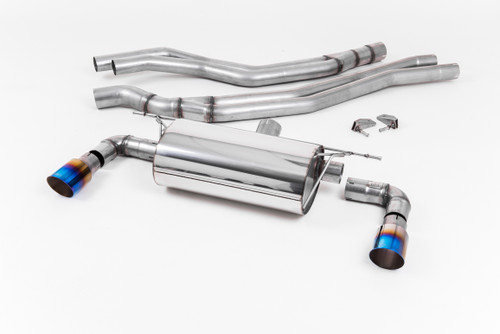 Resonated (Quieter) Cat-Back Exhaust System with Burnt Titanium GT-90 Trims