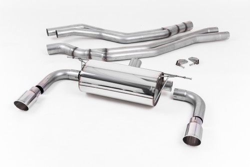 Resonated (Quieter) Cat-Back Exhaust System  with Polished GT-90 Trims