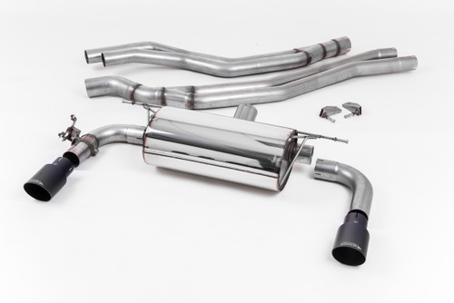 Non-Resonated (Louder) Race Cat-Back Exhaust System with Cerakote Black GT-90 Trims