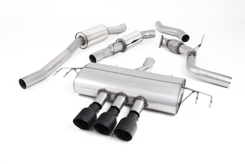 Honda Civic FK8 Type R - Resonated Cat-Back Exhaust System with 3 x Cerakote Black GT-100 Trims