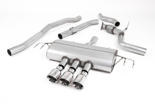 Honda Civic FK8 Type R - Non-Resonated (Louder) Cat-Back Exhaust System with 3 x Polished GT-100 Trims