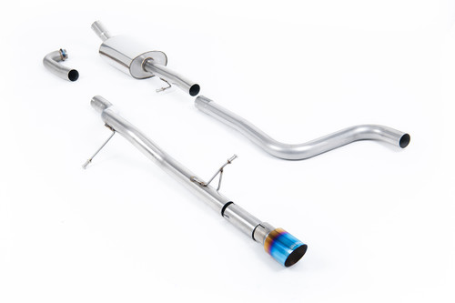 Ford Fiesta MK8 1.0T ST Line (Non GPF Models) - Non-Resonated (Louder) Cat-Back Exhaust System with GT-90 Burnt Titanium Trim