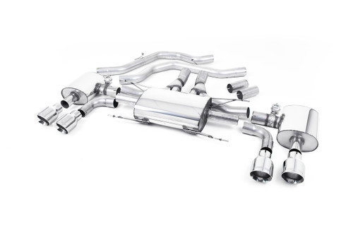 Alfa Romeo Giulia 2.9 V6 Quadrifoglio - Front Pipe-Back System with GT-100 Polished Trims - Valved