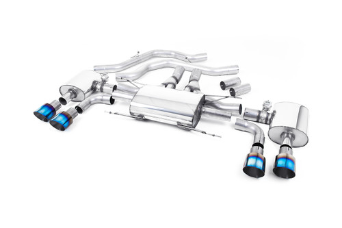 Alfa Romeo Giulia 2.9 V6 Quadrifoglio - Front Pipe-Back Exhaust System with GT-100 Burnt Titanium Trims - Valved