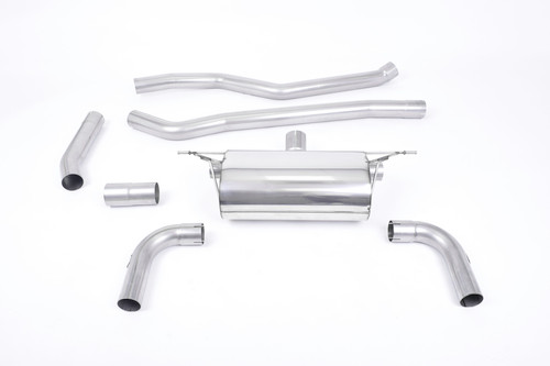 BMW F30 320i M Sport - Race Non-Resonated Cat-Back Exhaust System with Burnt Titanium GT-90 Trims