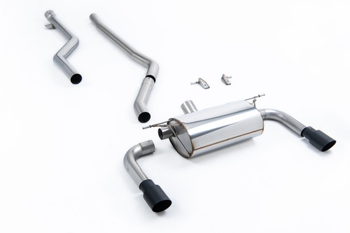 Race Non-Resonated (Loudest) Cat-Back Exhaust System with Black Cerakote GT-90 Trims (For M340i Valance)