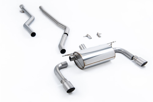 BMW F30 320i M Sport - Race Non-Resonated (Loudest) Cat-Back Exhaust System with Titanium GT-90 Trims (For M340i Valance)