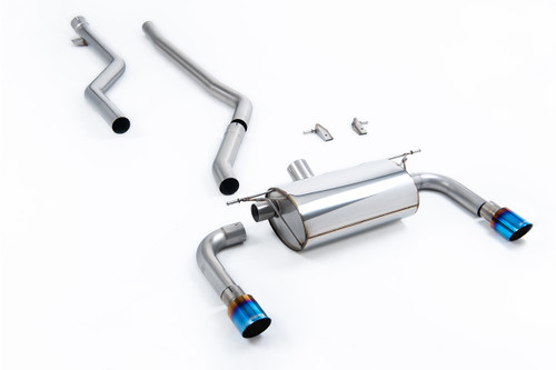 BMW F30 320i M Sport - Race Non-Resonated (Loudest) Cat-Back Exhaust System (For M340i Valance) with Burnt Titanium GT-90 Trims