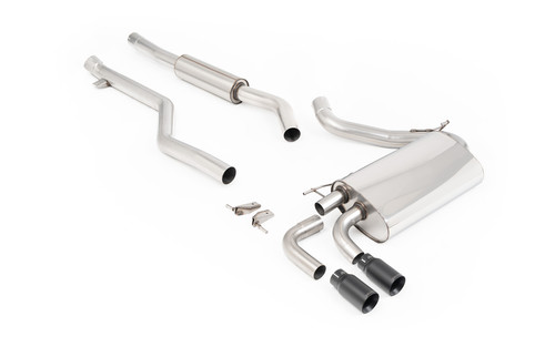 BMW F30 320i M Sport - Resonated (Quieter) Cat-Back Exhaust System with  Black Cerakote GT-80 Trims