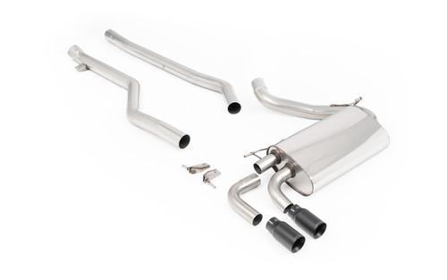BMW F30 320i M Sport - Non-Resonated (Louder) Cat-Back Exhaust System with Twin Outlet Black Cerakote GT-80 Trims