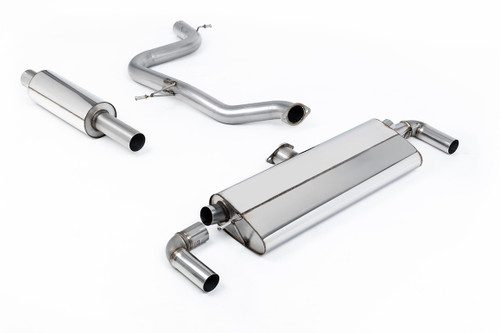 VW Golf MK7.5 GTI (Incl Performance Pack/Non GPF) - Resonated (Quieter) Cat-Back Exhaust System with GT-100 Titanium Trims