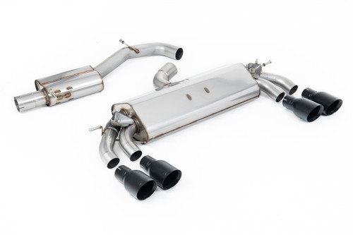 Audi S3 8V.2 Sportback - Resonated (Quieter) GPF/OPF-Back Exhaust System with Quad Round Cerakote Black Trims