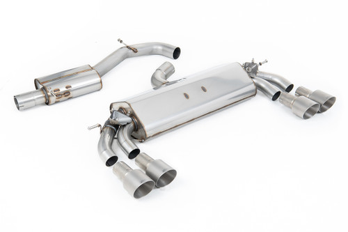 Audi S3 8V.2 Sportback - Resonated (Quieter) GPF/OPF-Back Exhaust System with Quad Round Titanium Trims
