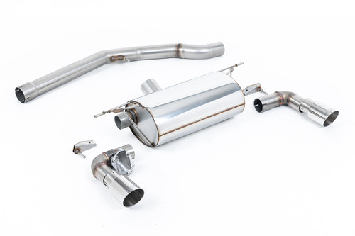 Non-Resonated (Louder) GPF/OPF-Back Exhaust System with Polished GT-90 Trims