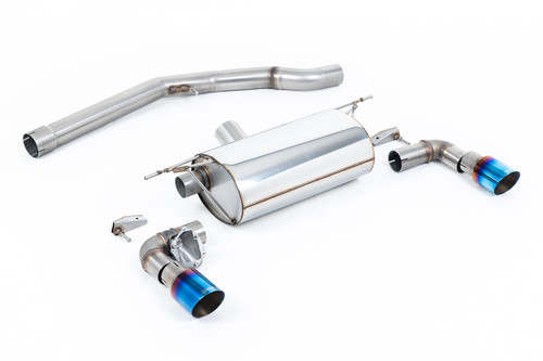 Non-Resonated (Louder) GPF/OPF-Back Exhaust System with Burnt Titanium GT-90 Trims