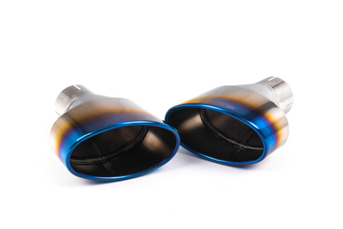 Audi TTRS MK3 Quattro - Resonated (Quieter) Cat-Back Exhaust System with Burnt Titanium Oval Trims