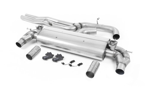 Audi RS3 8V - Non-Resonated (Louder) Cat-Back Exhaust System with Burnt Titanium Oval Trims