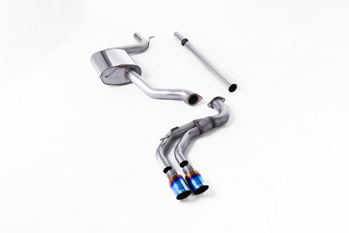 Seat Leon FR 1.8 TSI & VW Golf MK7.5 1.5TSI - Non-Resonated (Louder) Cat-Back Exhaust System with Burnt Titanium Trims (GTD