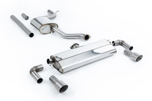 VW Golf MK7.5 1.5TSI Evo GT & R-Line - Resonated (Quieter) Cat-Back Exhaust System with Titanium Trims (GTI Style)