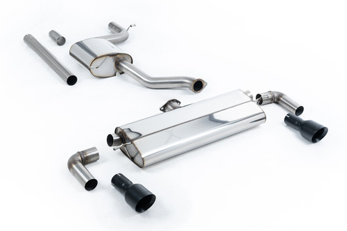VW Golf MK7.5 1.5TSI Evo GT & R-Line - Resonated (Quieter) Cat-Back Exhaust System with Cerakote Black Trims (GTI Style)