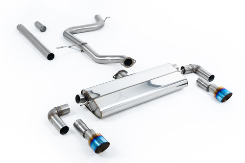 VW Golf MK7.5 1.5TSI Evo GT & R-Line - Non-Resonated (Louder) Cat-Back Exhaust System with Burnt Titanium Trims (GTI Style)
