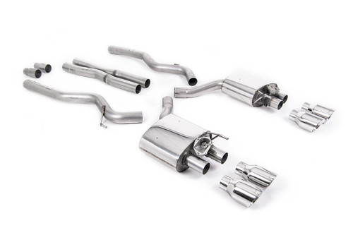 Ford Mustang 5.0 V8 GT (Fastback - Facelift) - Cat-Back Exhaust System with Polished GT-100 Trims