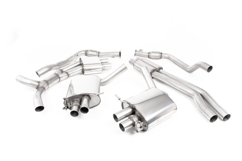 Audi RS5 B9 Non GPF Models - Resonated (Quieter) Cat-Back Exhaust System with Cerakote Black Oval Trims