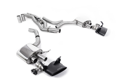 Audi RS6/RS7 C8 - Front Silencer Back System (Twin 80mm) with Cerakote Black Oval Trims